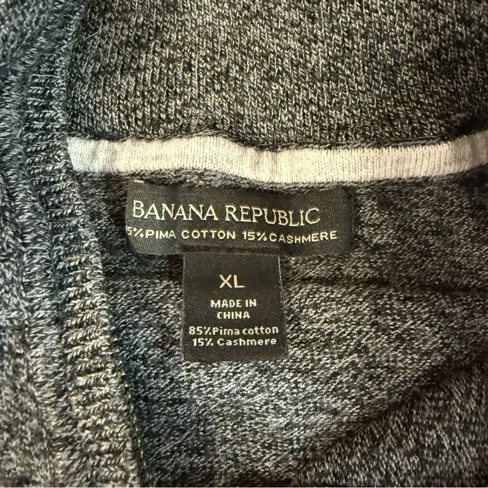 Banana Republic Cashmere Cotton Blend Men's Gray‎ Half-Zip Sweater